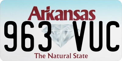 AR license plate 963VUC