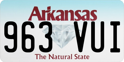 AR license plate 963VUI