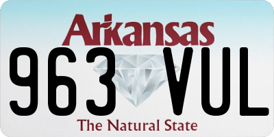 AR license plate 963VUL