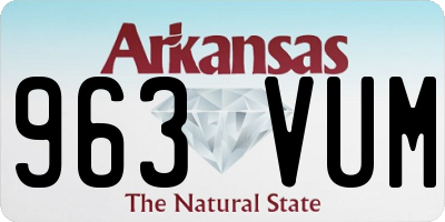 AR license plate 963VUM