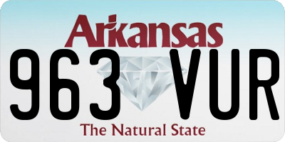 AR license plate 963VUR