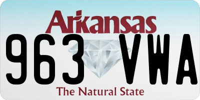 AR license plate 963VWA