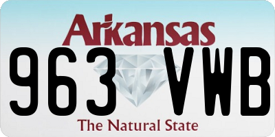 AR license plate 963VWB