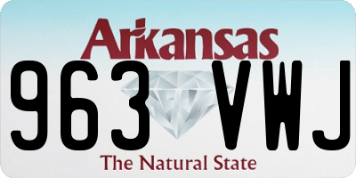 AR license plate 963VWJ