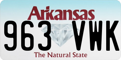 AR license plate 963VWK