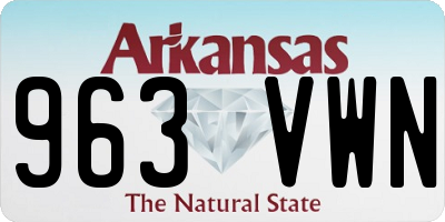 AR license plate 963VWN