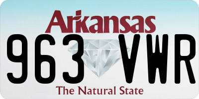 AR license plate 963VWR