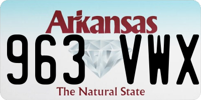 AR license plate 963VWX