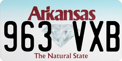 AR license plate 963VXB