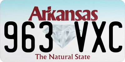 AR license plate 963VXC