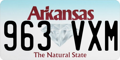 AR license plate 963VXM