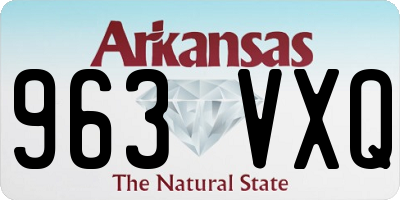 AR license plate 963VXQ