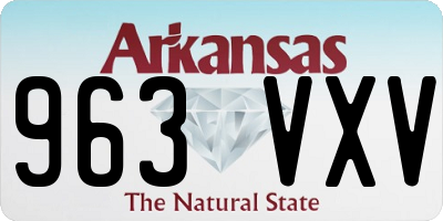 AR license plate 963VXV