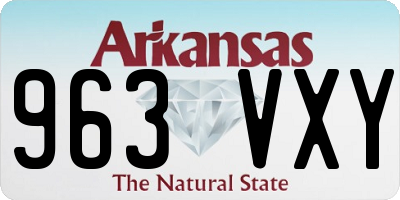 AR license plate 963VXY