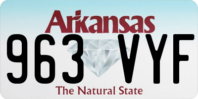 AR license plate 963VYF