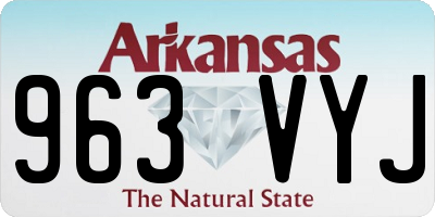 AR license plate 963VYJ