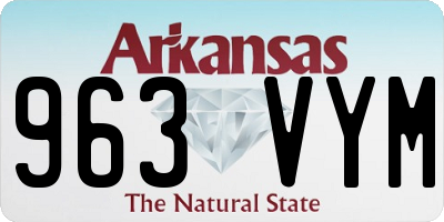 AR license plate 963VYM