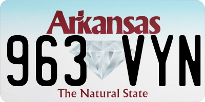 AR license plate 963VYN