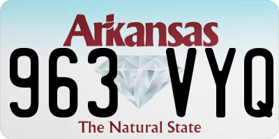 AR license plate 963VYQ