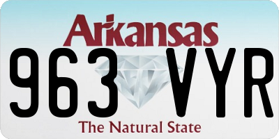 AR license plate 963VYR