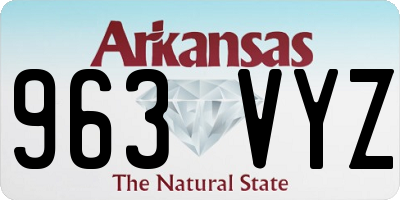 AR license plate 963VYZ