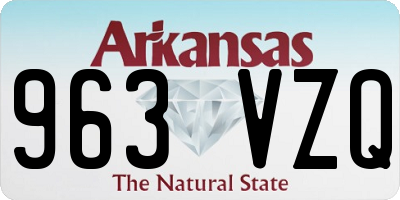 AR license plate 963VZQ