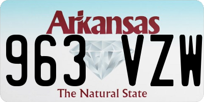 AR license plate 963VZW