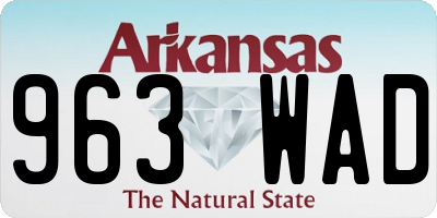 AR license plate 963WAD
