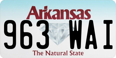 AR license plate 963WAI