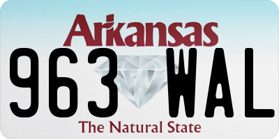 AR license plate 963WAL