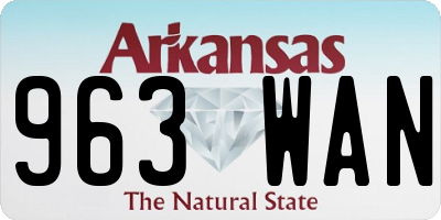 AR license plate 963WAN