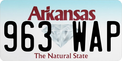 AR license plate 963WAP