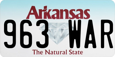 AR license plate 963WAR