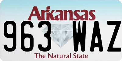 AR license plate 963WAZ