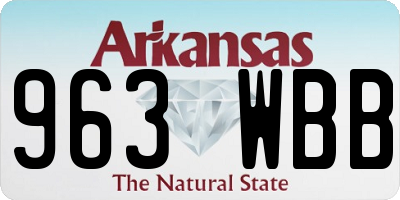 AR license plate 963WBB