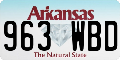 AR license plate 963WBD