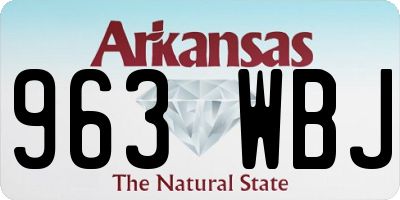 AR license plate 963WBJ