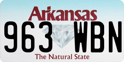 AR license plate 963WBN