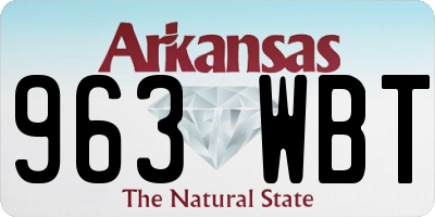 AR license plate 963WBT
