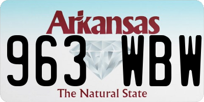 AR license plate 963WBW