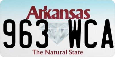 AR license plate 963WCA