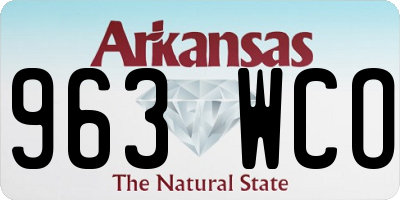 AR license plate 963WCO