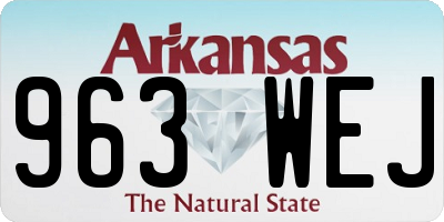 AR license plate 963WEJ