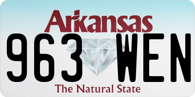 AR license plate 963WEN