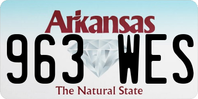 AR license plate 963WES