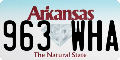 AR license plate 963WHA