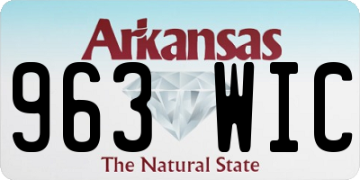 AR license plate 963WIC