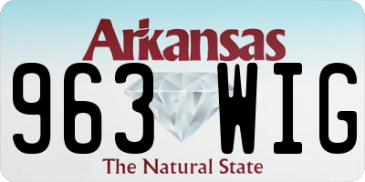 AR license plate 963WIG