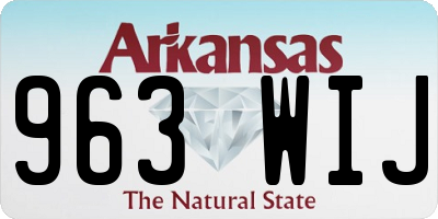 AR license plate 963WIJ