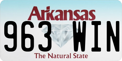 AR license plate 963WIN